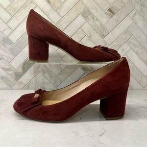 Kate Spade Burgundy Fringe Heels Size 7